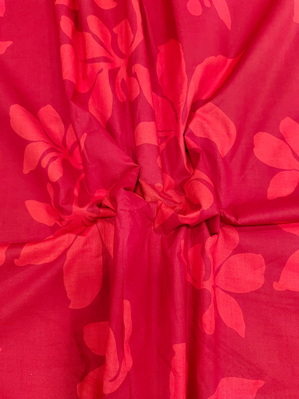 Red floral screen print