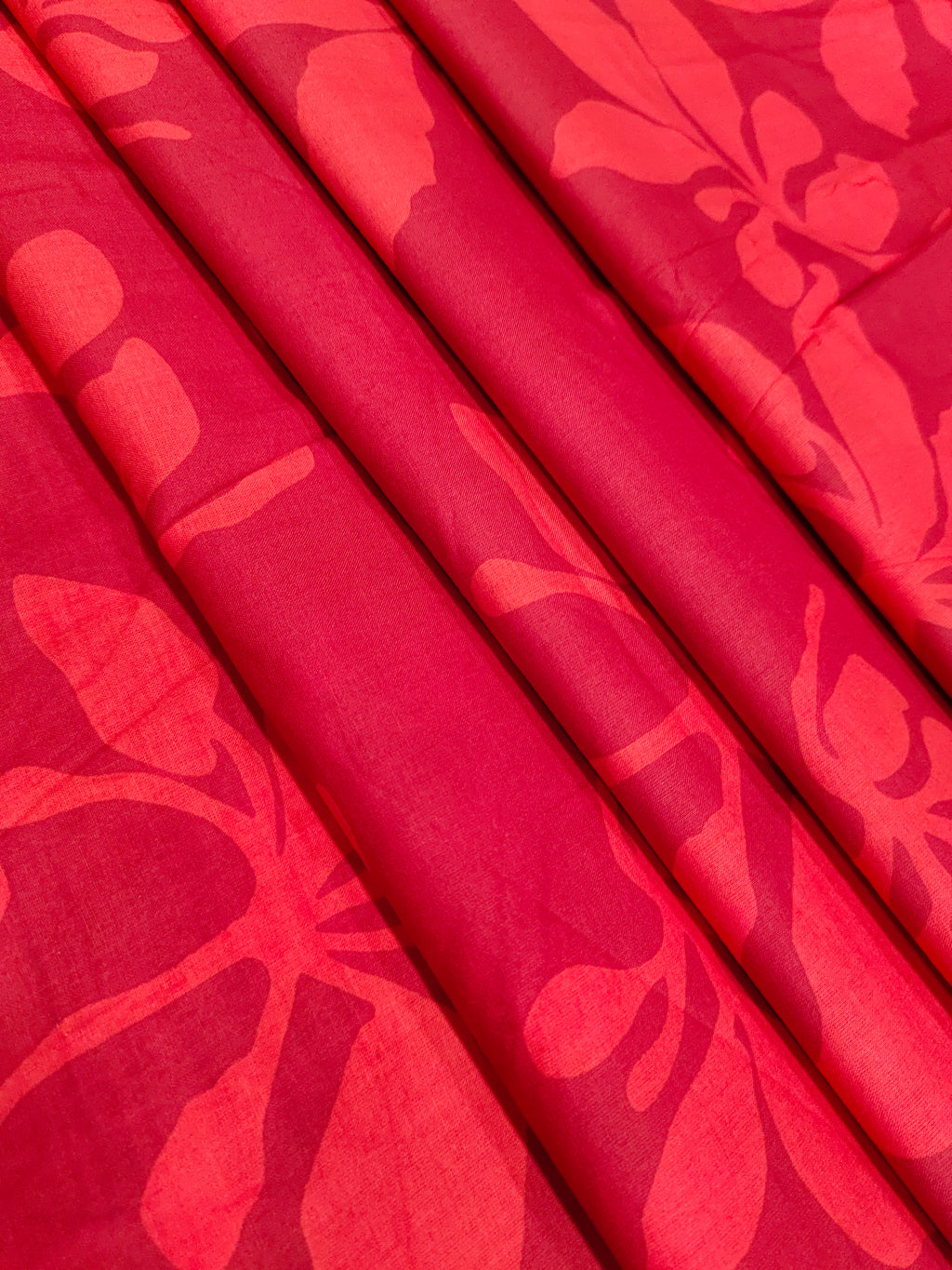 Red floral screen print