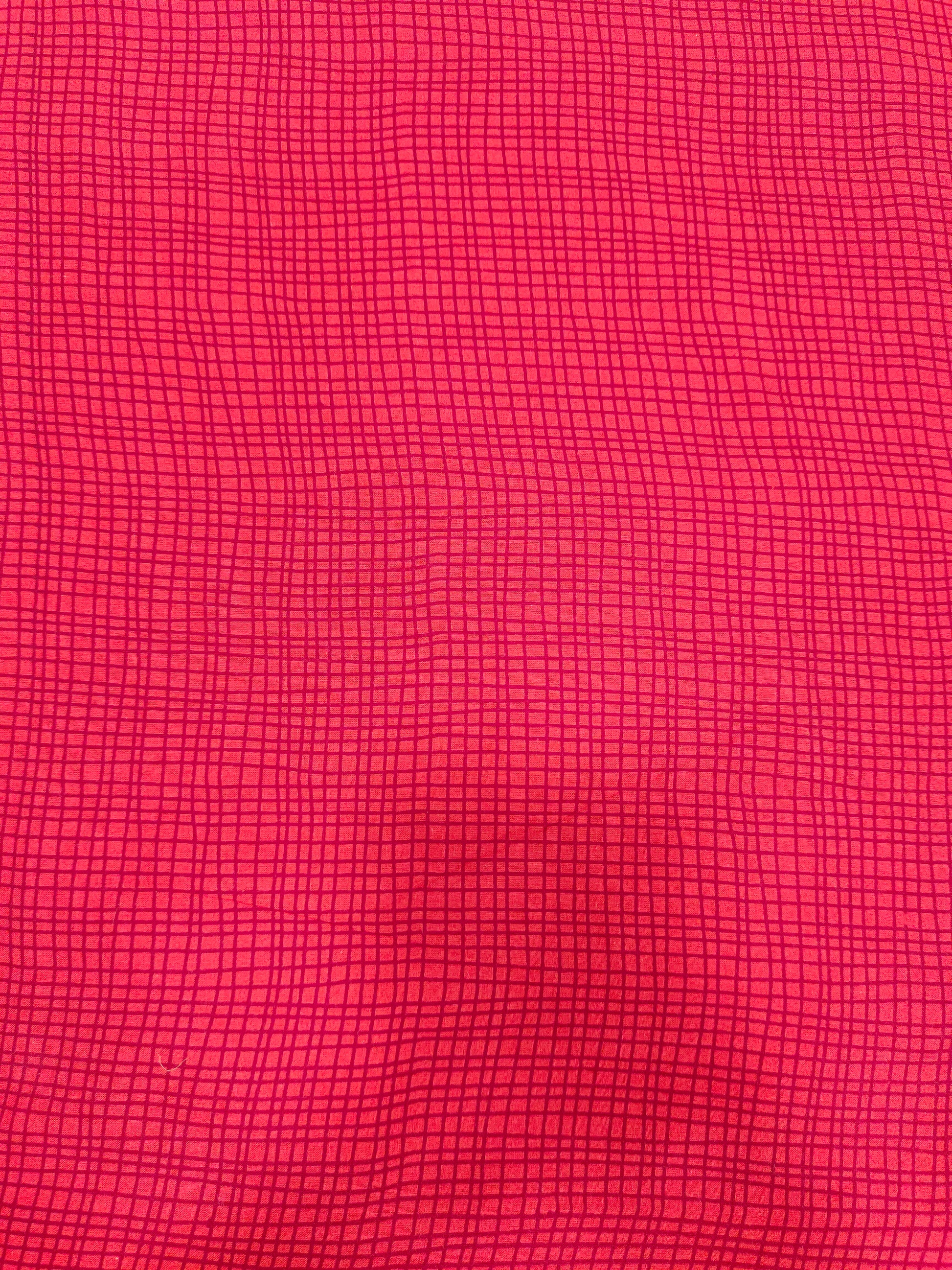 Red cotton screen with small checks