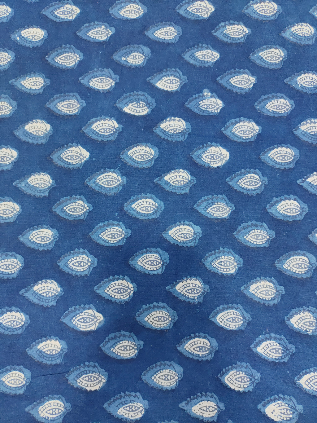 Indigo daboo leaves pattern hand block print.