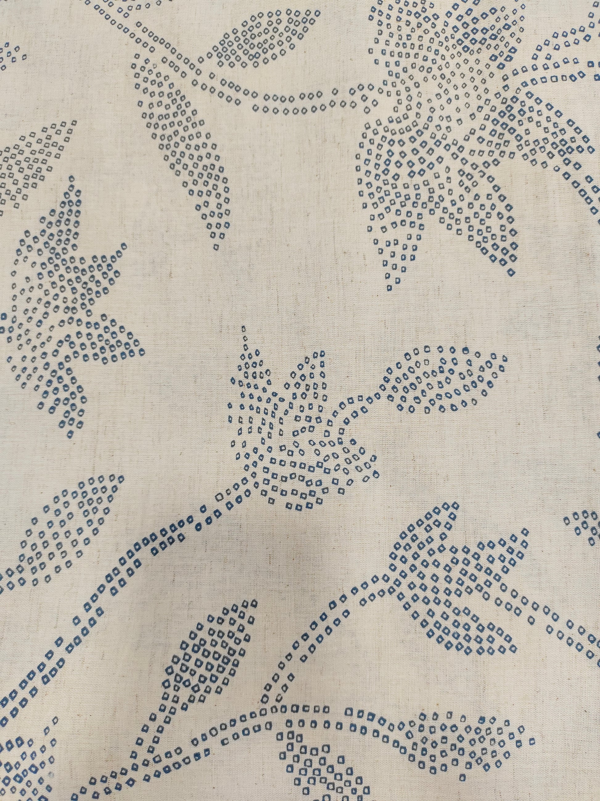 Flex cotton  with blue print with small dots