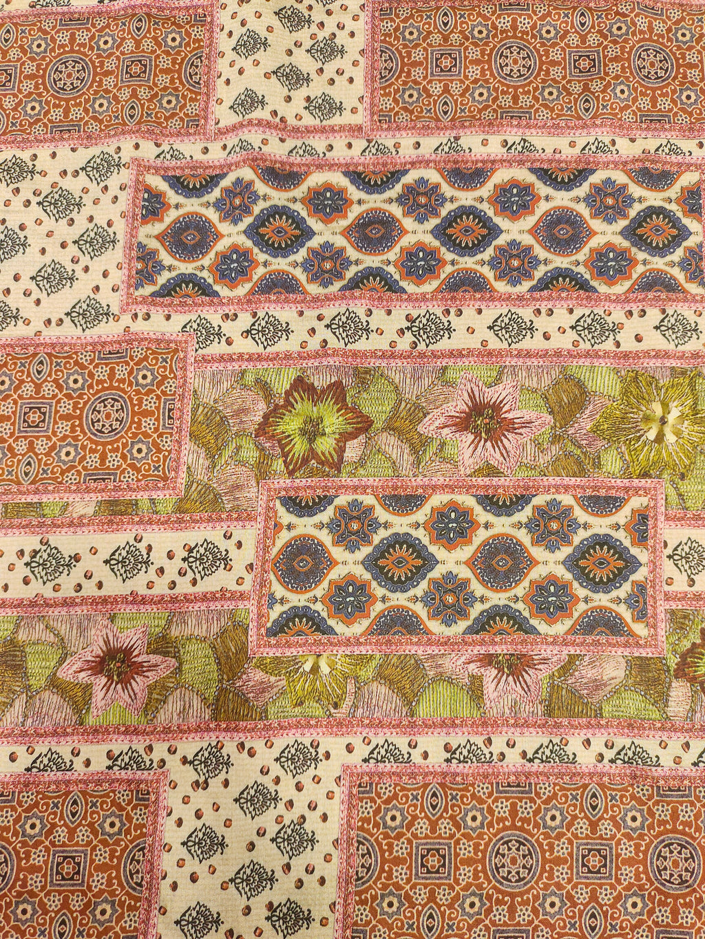 Chanderi digital print with abstract design.