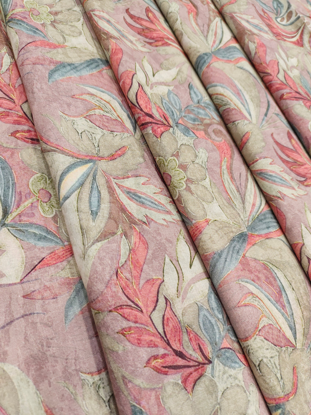 Cotton digital print with blu and tomato jaal print.