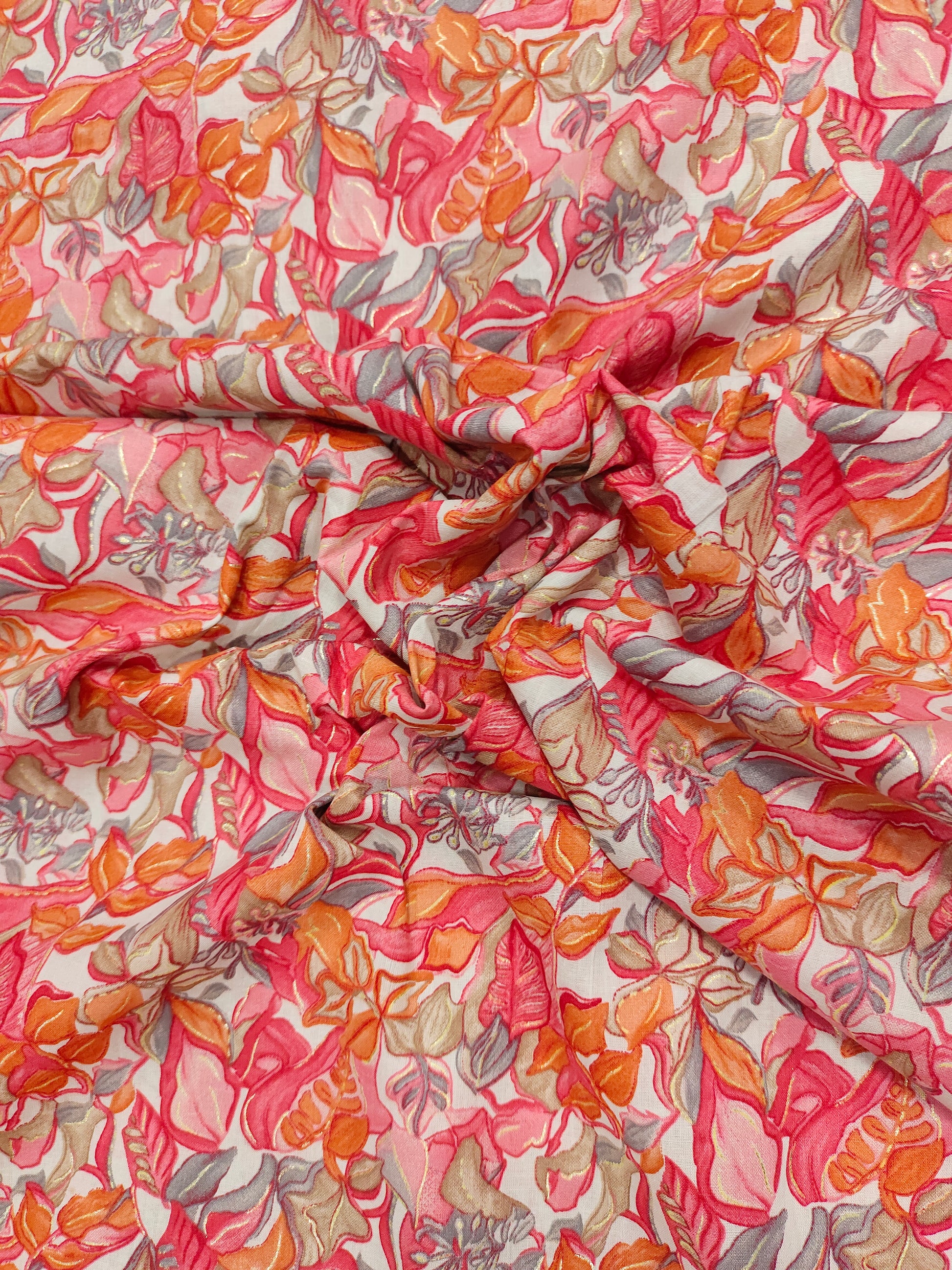 White base print red orange and gold foile.