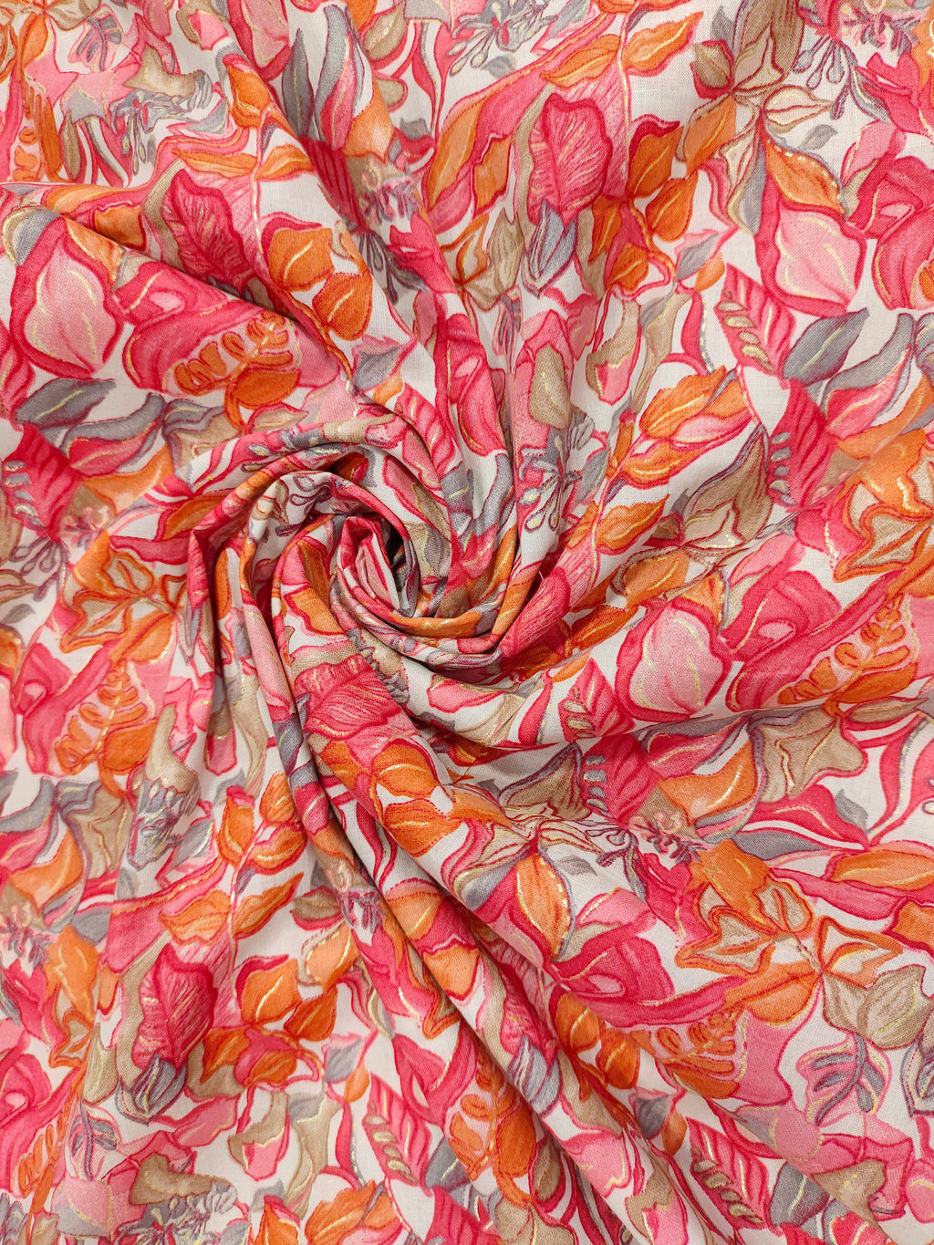 White base print red orange and gold foile.