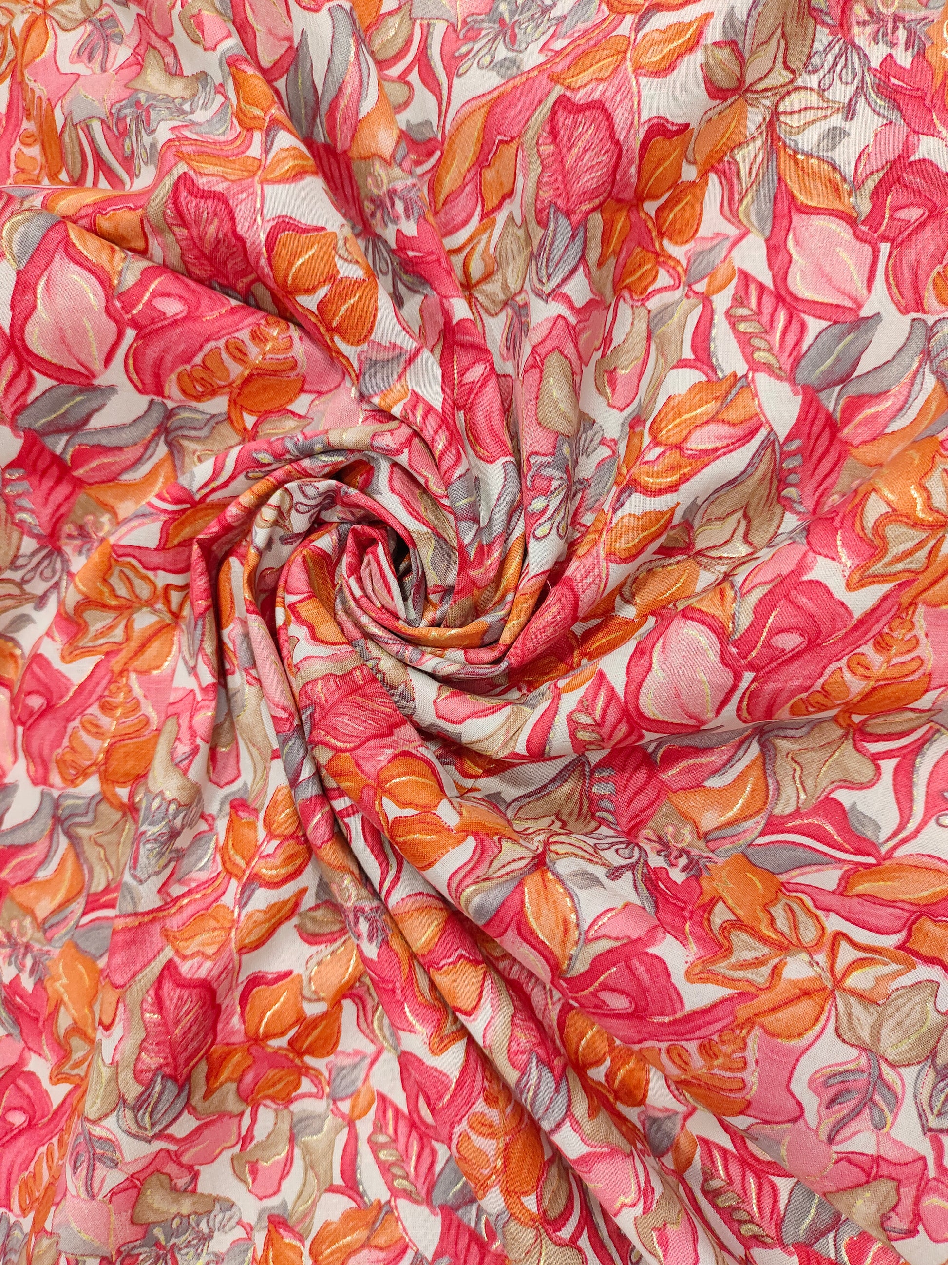 White base print red orange and gold foile.