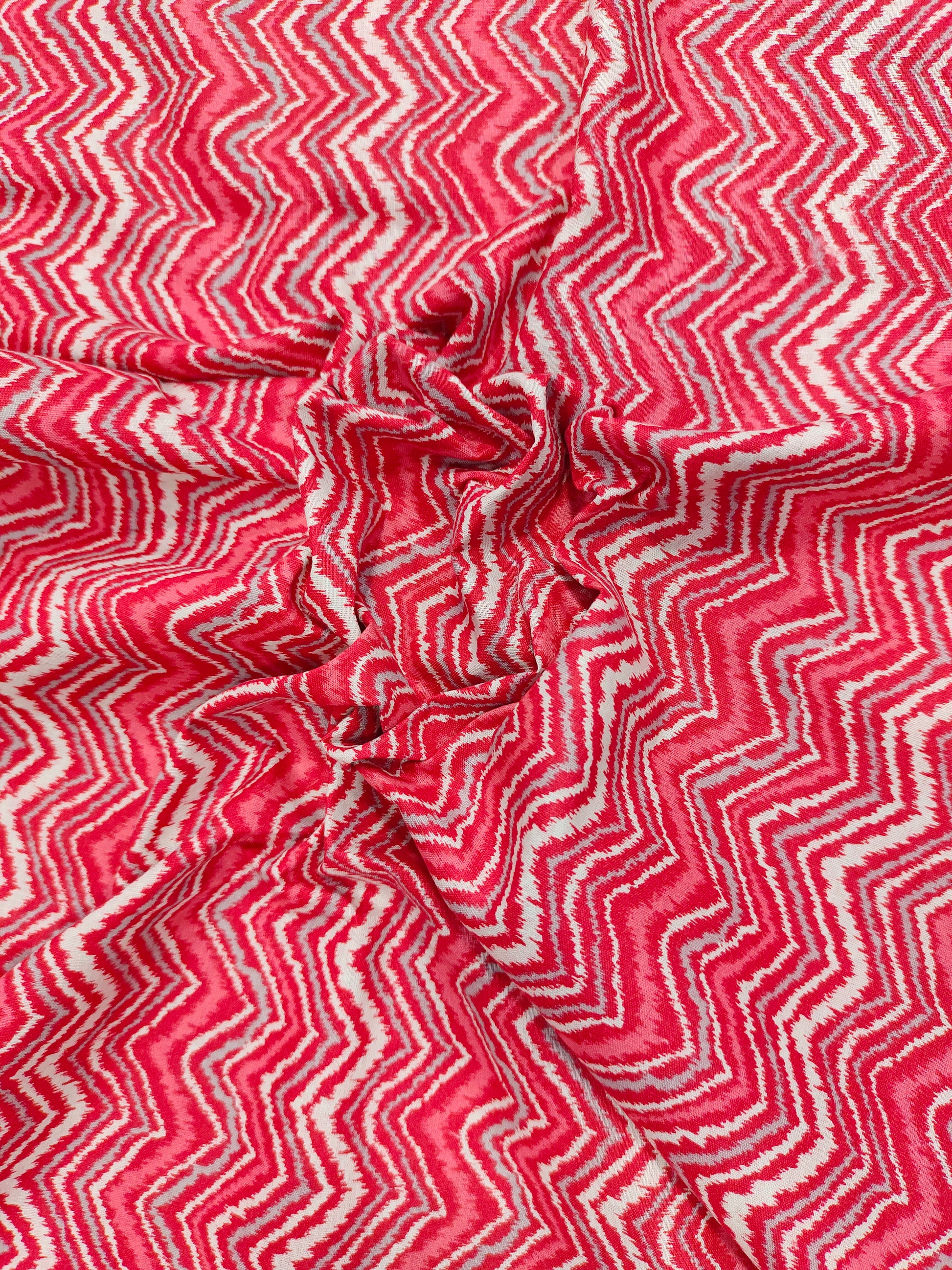 Cotton mill print rick rackred and other colors.