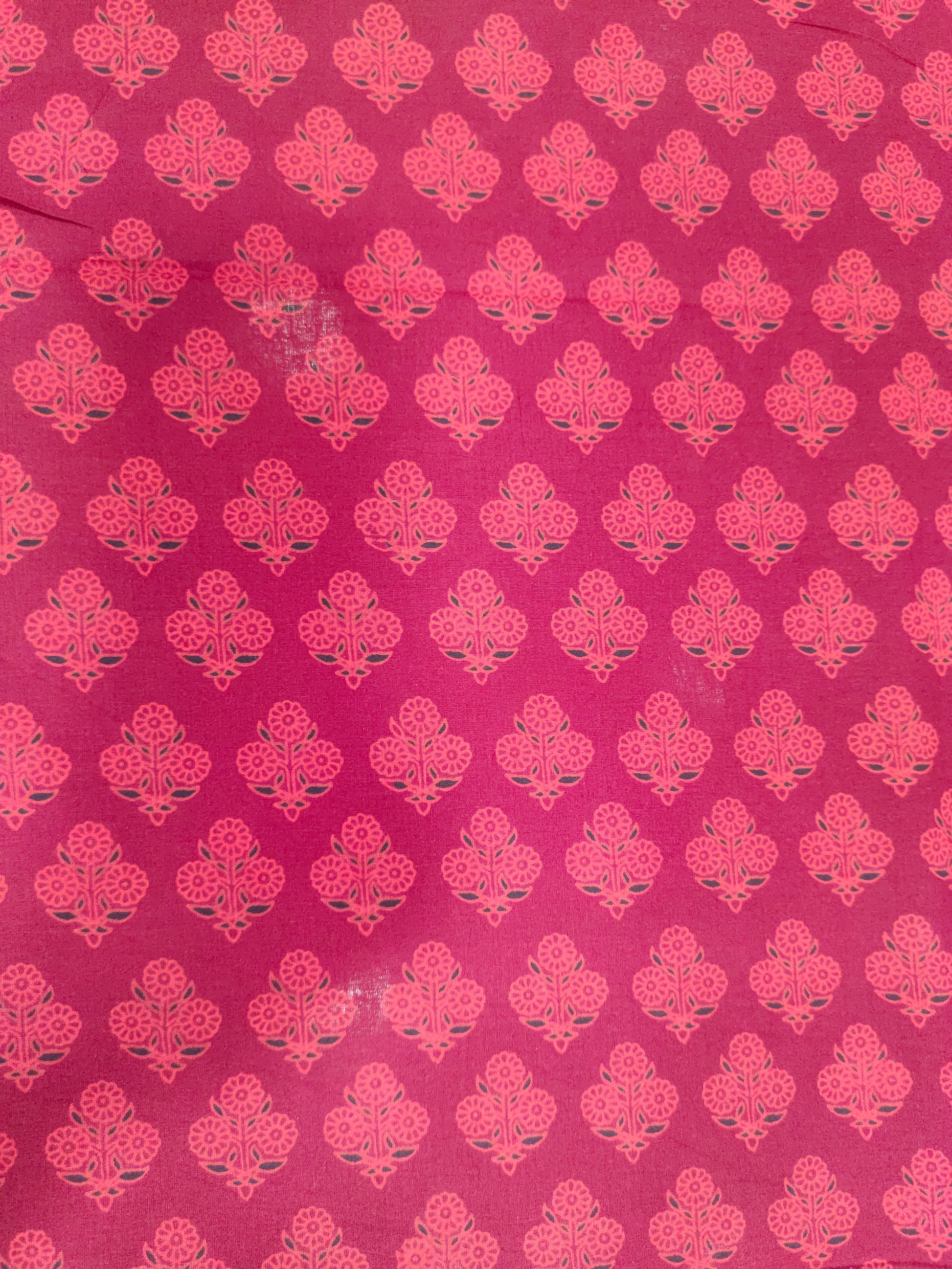 Maroon cotton ajrak print with red color.