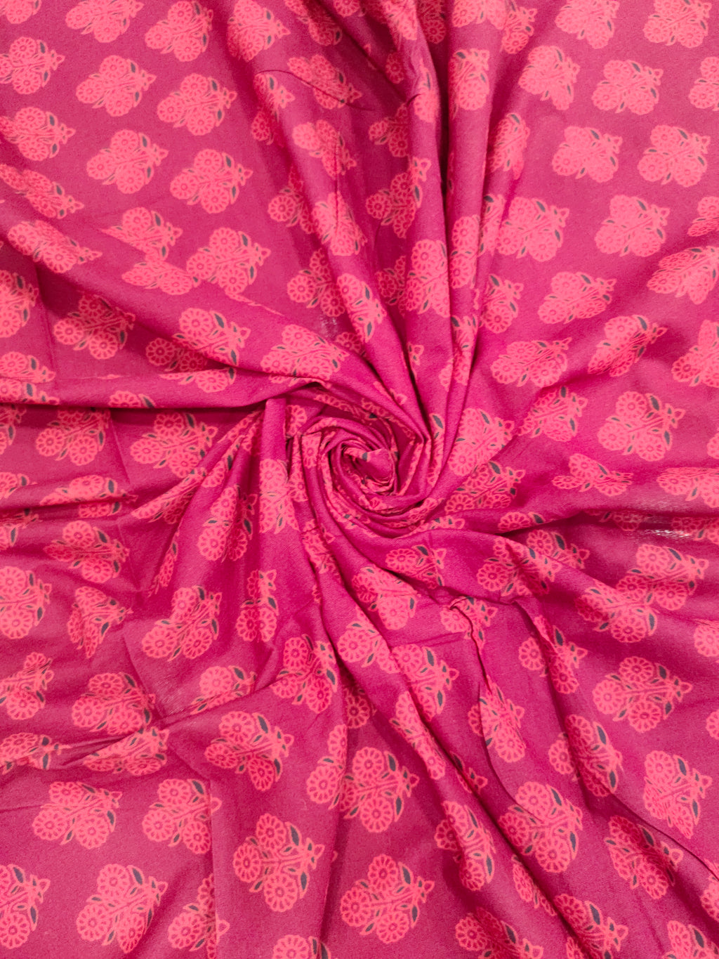 Maroon cotton ajrak print with red color.