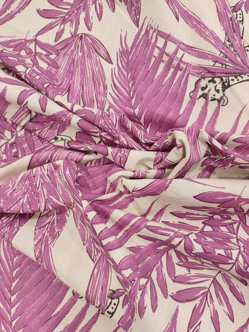 Flex cotton jungle print in lavender color