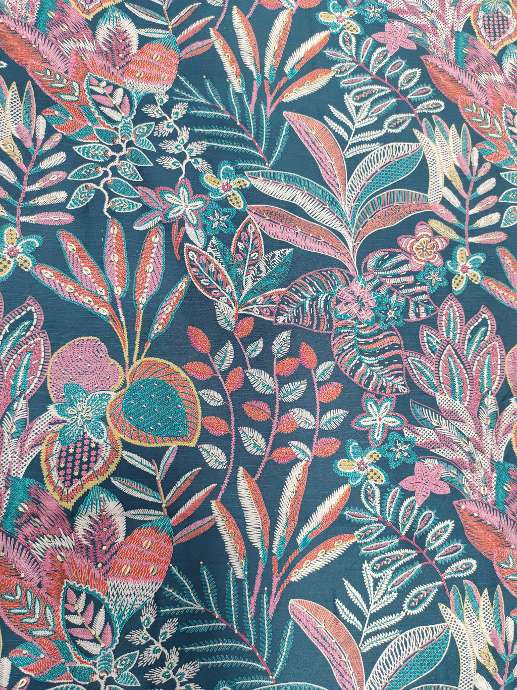 Avani silk discharge print in blue color.