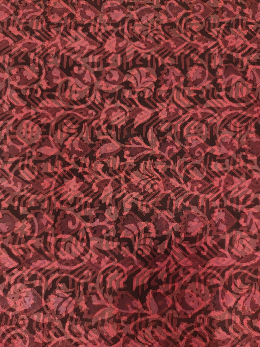 Cotton multi dabu hand block print in maroon color.