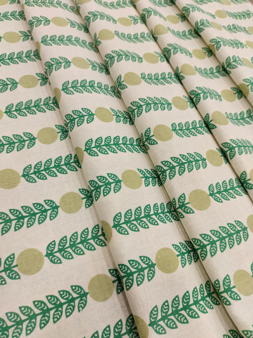 Cotton flex printed stripes in 2 colors green and sea green.