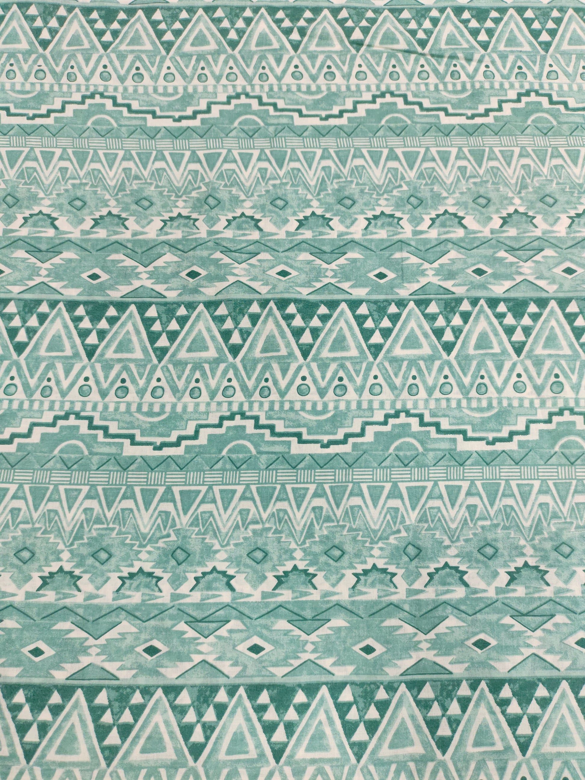 Cream base cotton fabric stripes with pista green and different styles.