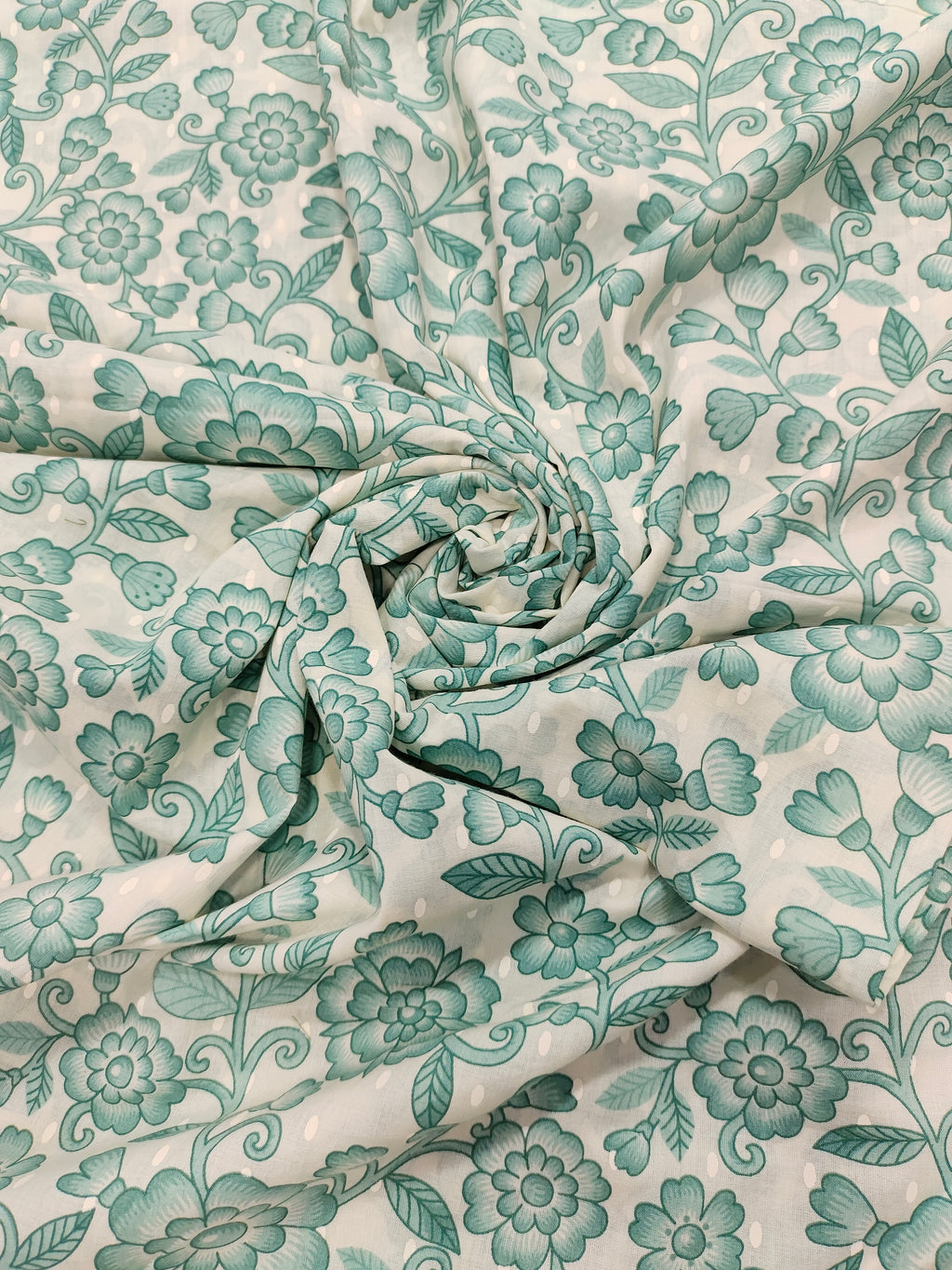Jaipur cotton screen jaal print with pista green color.