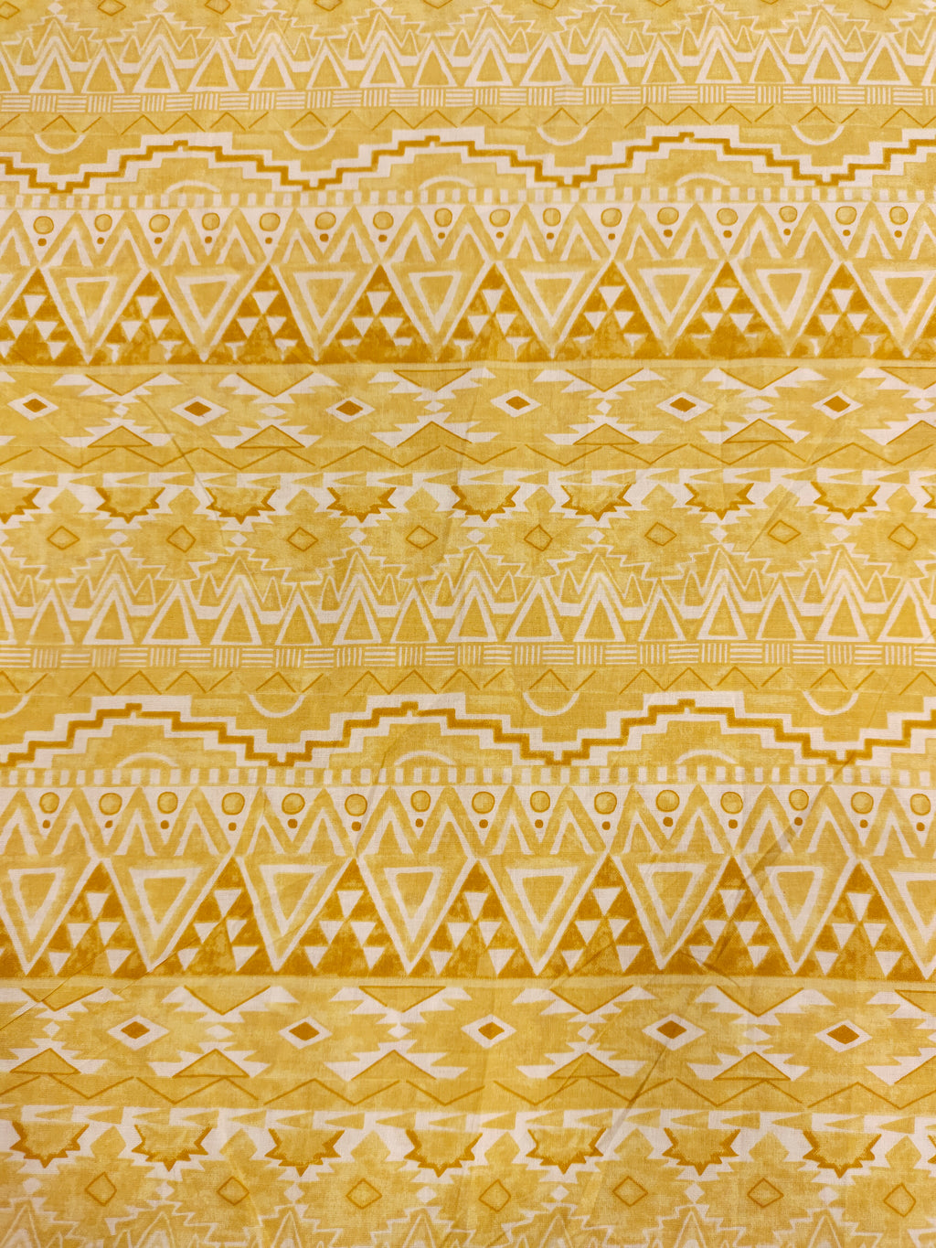 Yellow jaipur cotton screen print in stripes.