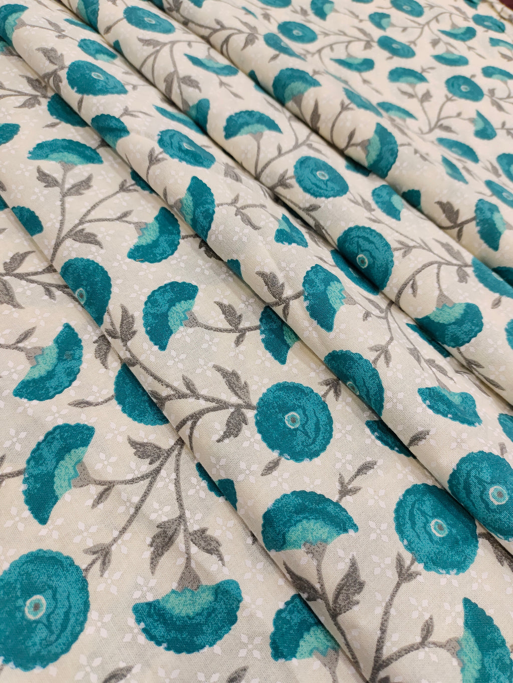 Cotton flex mira print in rama green color.